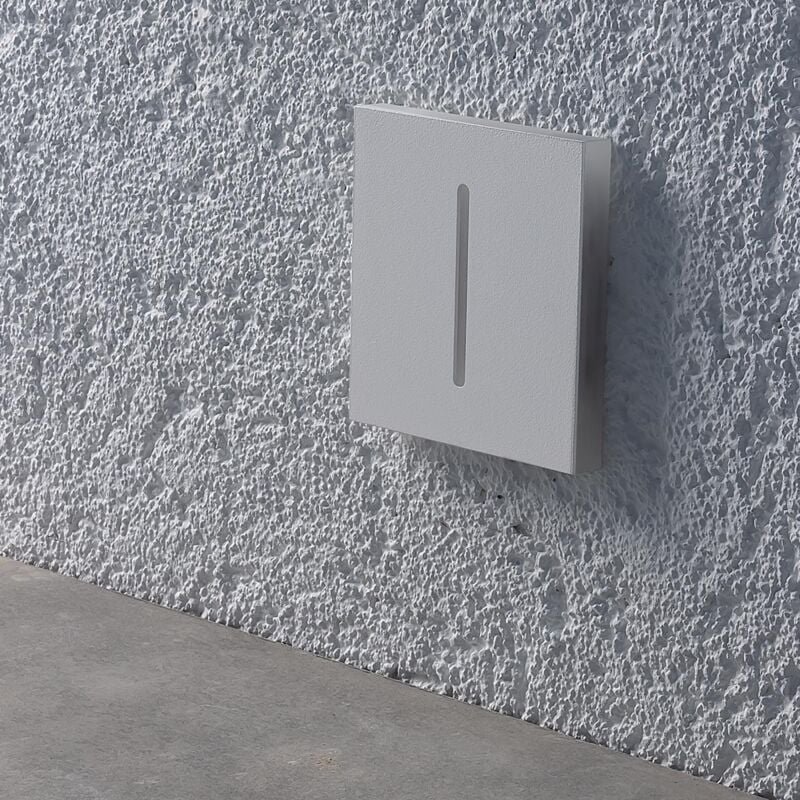 IP44 LED Treppenbeleuchtung 230V Treppenlicht eckig weiß - Unterteil Lichtfarbe: Warmweiß 3000K 1,5W - Lichtaustritt: Fo...