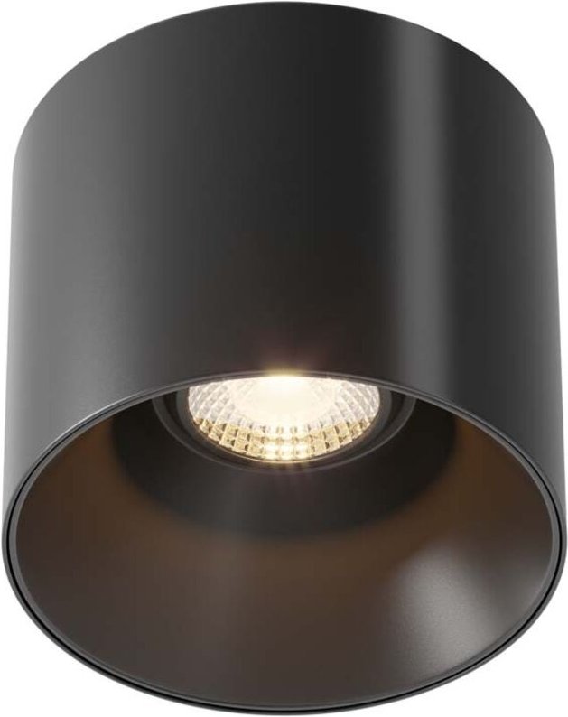 Maytoni Alfa LED Dimmbares Aufbau-Downlight Schwarz, 12,5 cm 3000 K