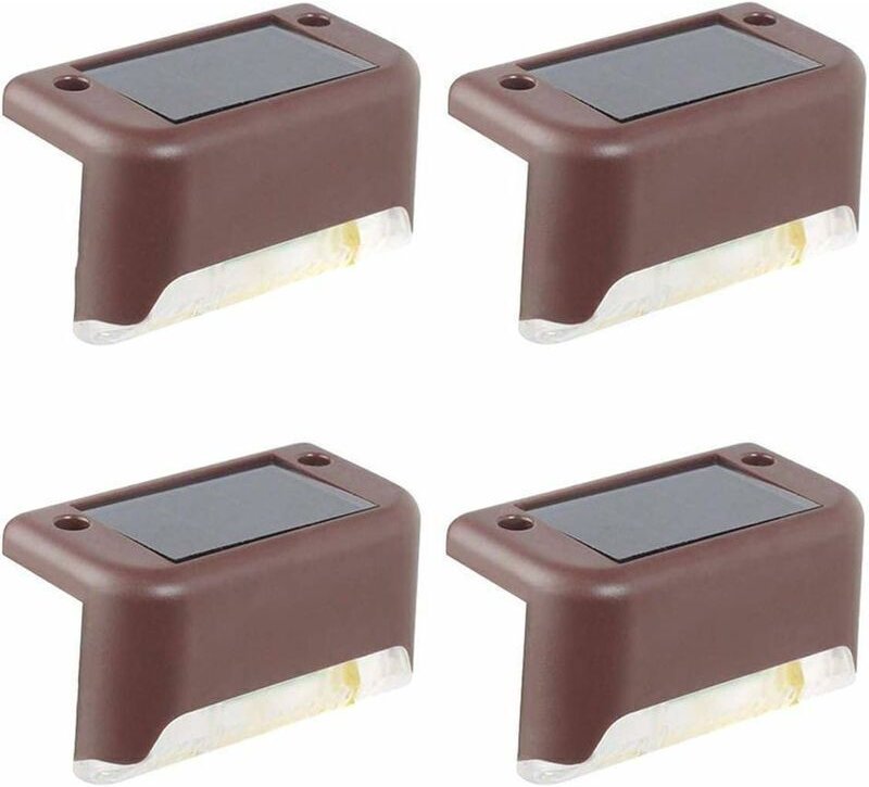 Ein 4er-Pack Solar-Terrassenleuchten (kaltweißes Licht), wasserdichte LED-Deckenleuchten, Solarleuchten für den Außenber...