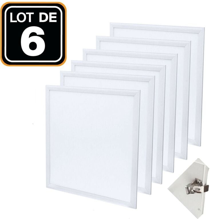 LED-Fliese 600600 40W 6er- pmma kaltweiß 6000k + 6 Kits Einbauclips