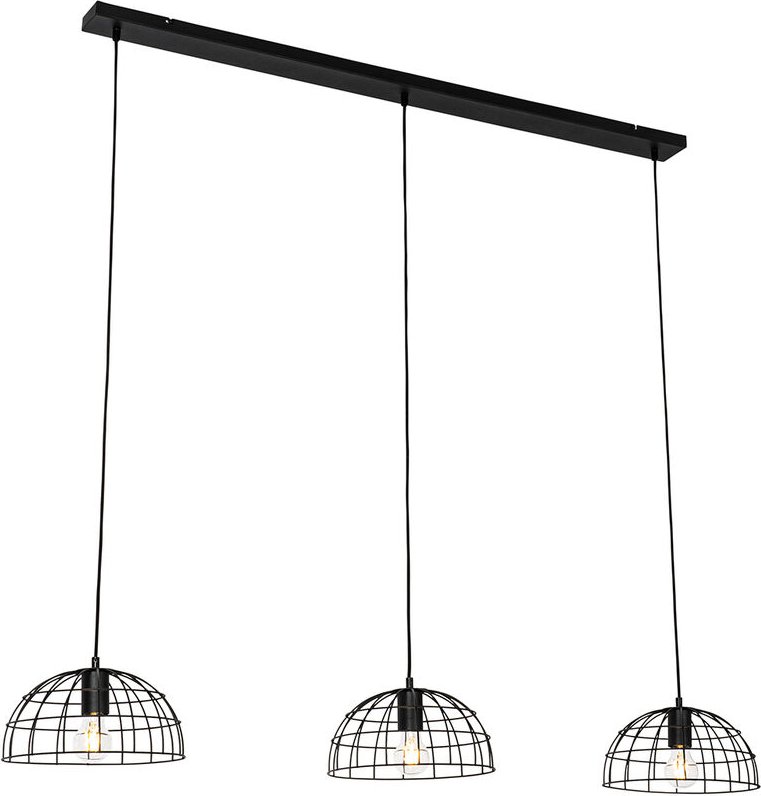 Industrielle Hängelampe schwarz 3-flammig - Hanze