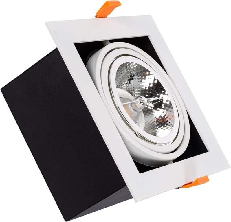 Efectoled - led Downlight Einbaustrahler 15W Schwenkbar Kardan Eckig AR111 Ausschnitt 165x165 mm 3000K Warmweiß