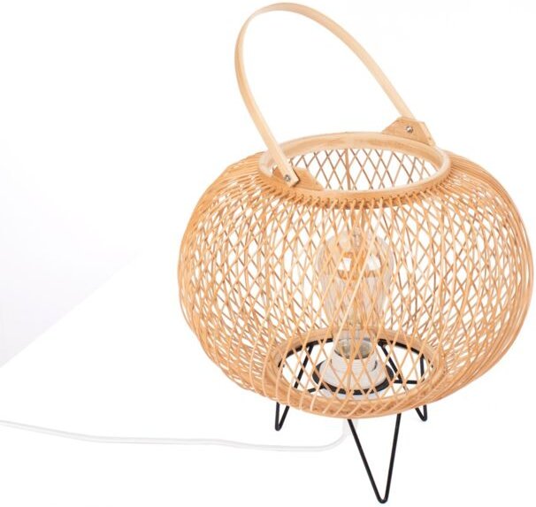 Lámpara De Mesa De Bambú 'Sendai' - E27 - Blanco