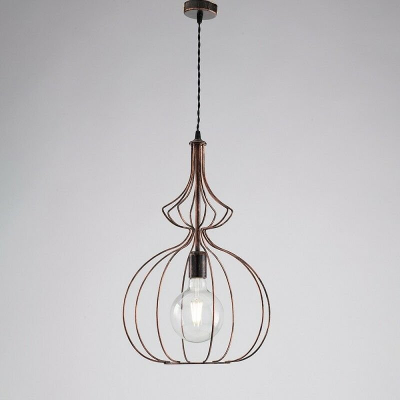 Bonetti Illumina - Moderner urbaner industrieller schwarzer Kupfer-Kronleuchter 35 cm