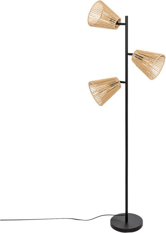 Atmosphera - Stehlampe im Boho-Stil giada, 3 drehbare Lampenschirme, 150 cm