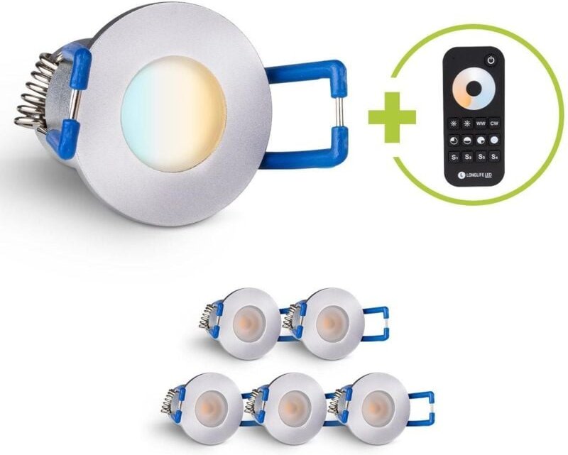Einbaustrahler Mini Livorno 3W CCT 2700K-6500K IP65 - Farbe: silber - Anzahl: 6x