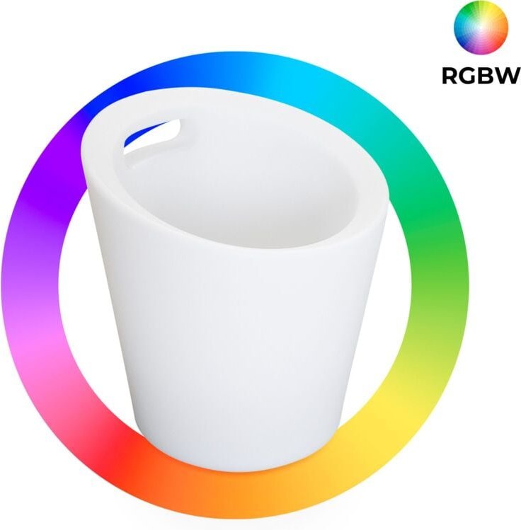 Led RGBW-Eiskübel - 6W - ø 29 cm - Wiederaufladbar