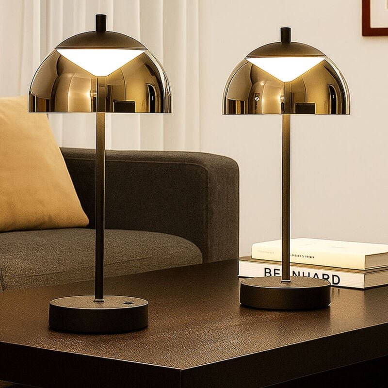 Thumbnail - Led Tischlampe mit Touchdimmer Nachttischlampe Tischleuchte schwarz rauch, 2W 240lm warmweiß, neutralweiß, kaltweiß, DxH...