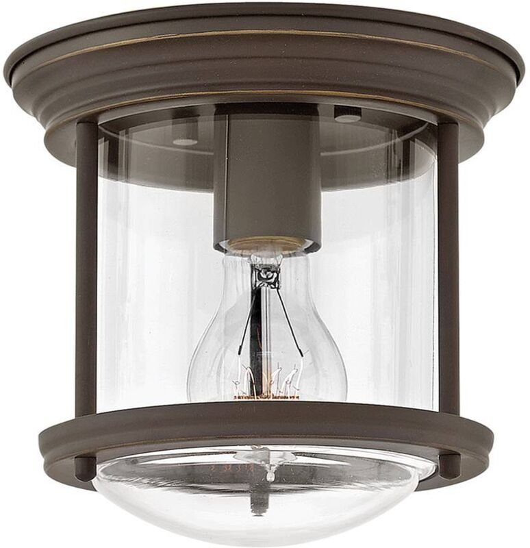 Thumbnail - Elstead - Hadrian Hinkley 1 Light Flush Mount Oil Rubbed Bronze mit Glas IP44