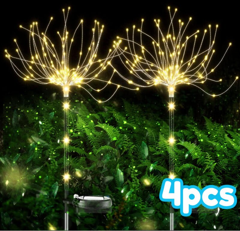 Solar-Gartenleuchten für den Außenbereich, IP65 wasserdichte Solar-Feuerwerkslichter, dekorative Außenbeleuchtung für Ho...