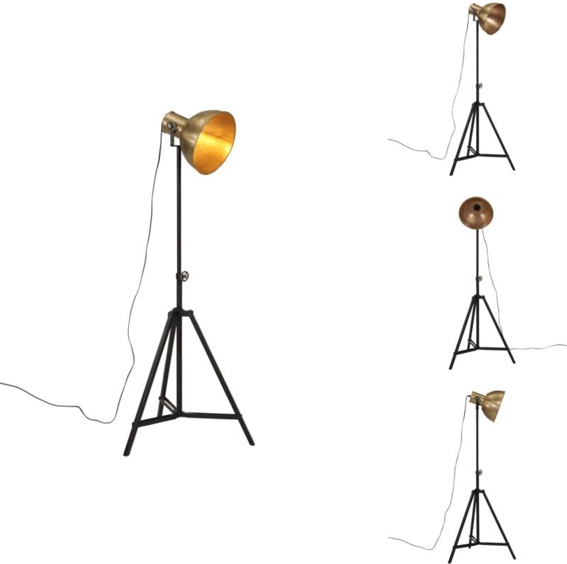 Stehleuchte 25 w Vintage-Messing 61x61x90/150 cm E27 - Industrielampen - Stehlampe - Metallleuchte - Wohnzimmerstil - Bü...