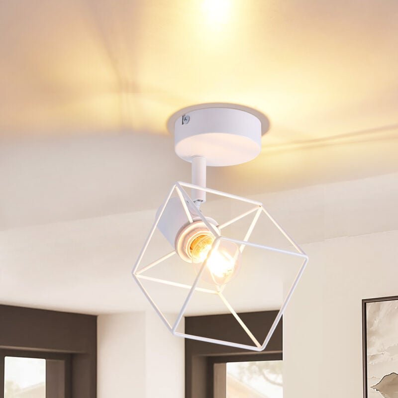 Deckenstrahler Deckenlampe E14 - Deckenspots Deckenleuchte Weiß 350° Schwenkbar Modern Spotleuchten Schlafzimmerlampe Kü...