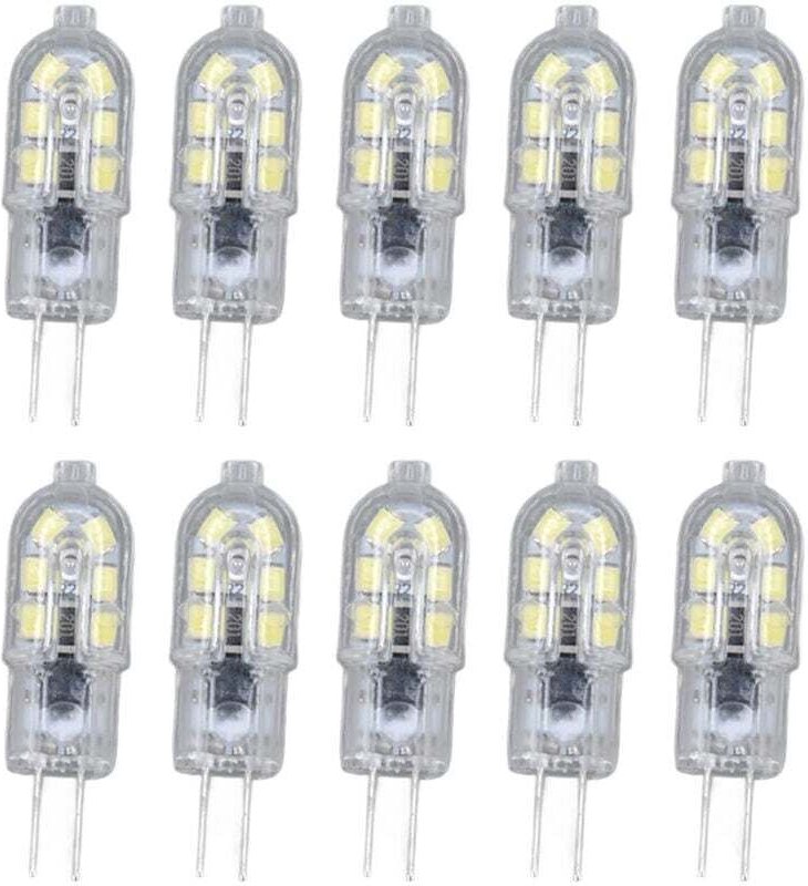 10er-Pack G4 2835 LED-Lampen, klar, 220 V, Steckernetzteil, für Wohnmobile, Schränke, Gartenbeleuchtung, 2700 K warmweiß