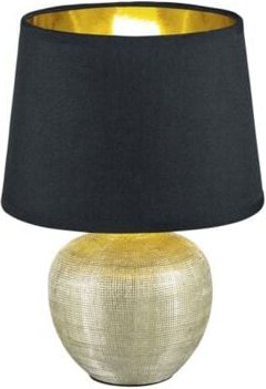 Moderne Tischlampe Gold Keramik Schwarz Luxor Lampenschirm Ø18 cm Trio Lighting