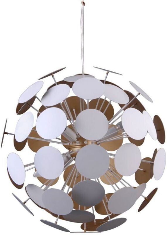 Mailone - Moderner hängender Anhänger Weiß, goldenes 6 Licht, E14 - Italux