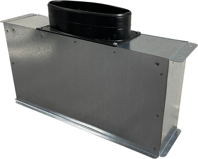 Vorgefertigtes isoliertes Plenum mit 5 Seiten, seitliche oder hintere Anzapfungen (nicht enthalten) 400x100x200 - 160/20...