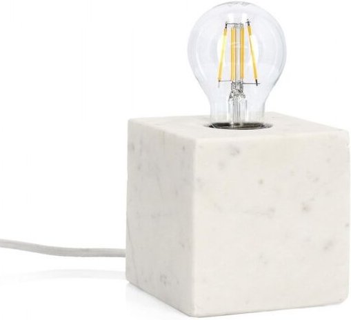 2x Tischlampe Marmor weiß 12x12x25h