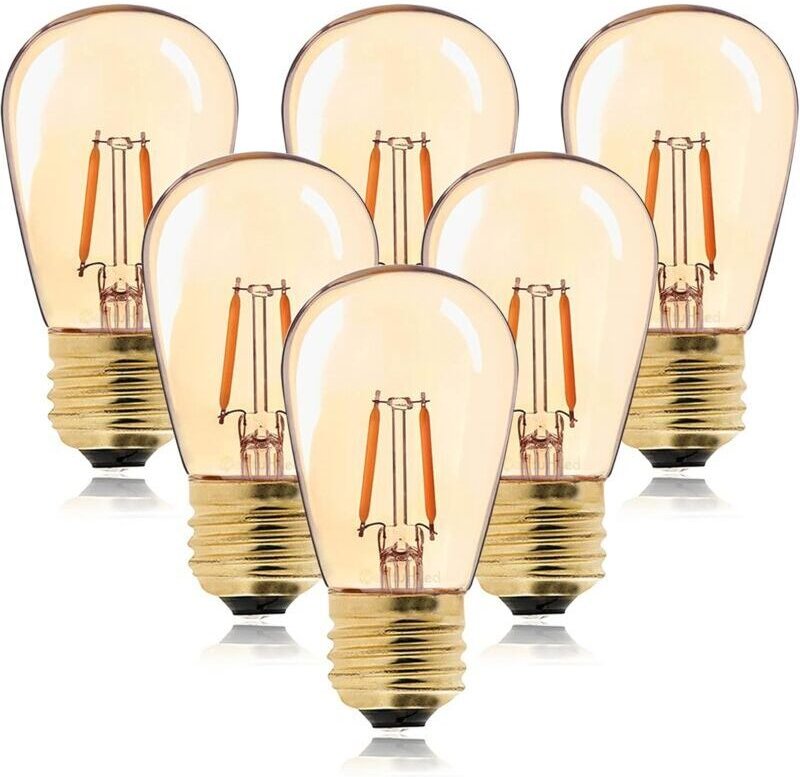 ST45 Vintage Edison Glühfaden-LED-Lampe E27, 1 W (entspricht 10 W Glühlampe), superwarmweiß (2200 K), Gold