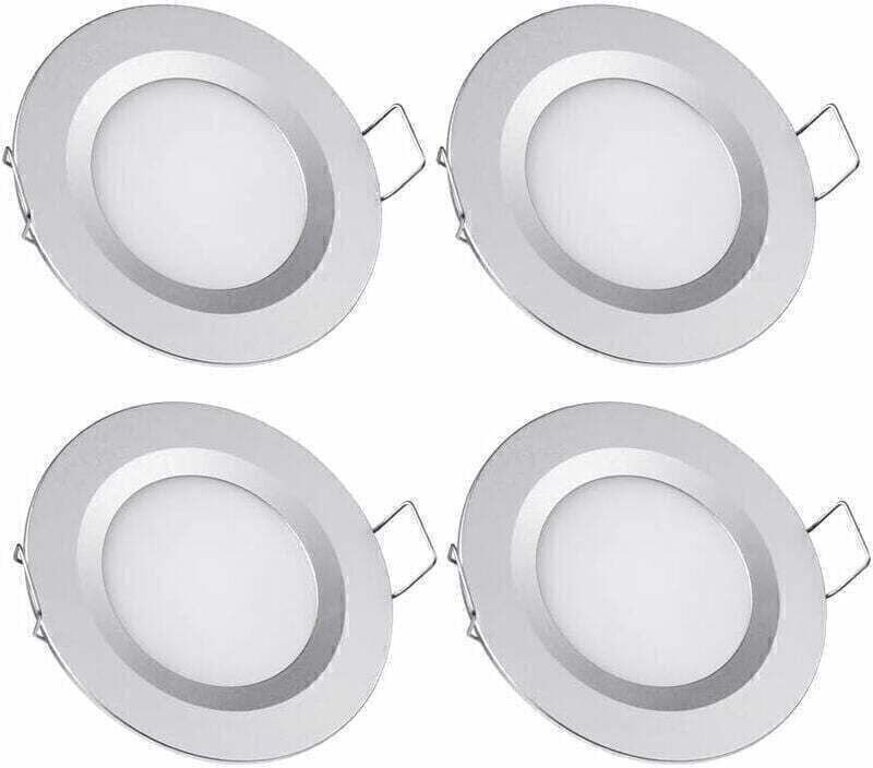 x 12V LED-Einbaustrahler, 58-65mm Loch, 3W, 6400K, Einbaudeckenleuchten für Wohnmobil, Boot, Wohnwagen, Transporter, Yac...