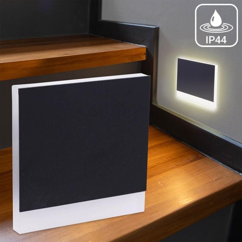 LED Treppenleuchte IP44 eckig schwarz - Lichtfarbe: CCT 1,5W - Lichtaustritt: Orbis