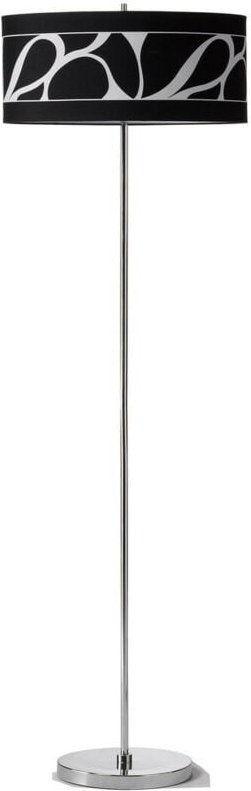 Inspired Mantra Manhattan Stehleuchte 3-flammig L1/SGU10, poliertes Chrom/Milchglas mit schwarz gemustertem Schirm, Komp...