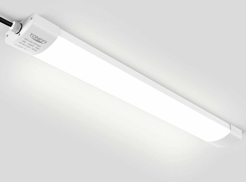 1 Stück LED Feuchtraumleuchte Deckenleuchte 60cm 18W für Garage Kelle Werkstatt Feuchtraum Warenhaus, TONFFI LED Wannenl...