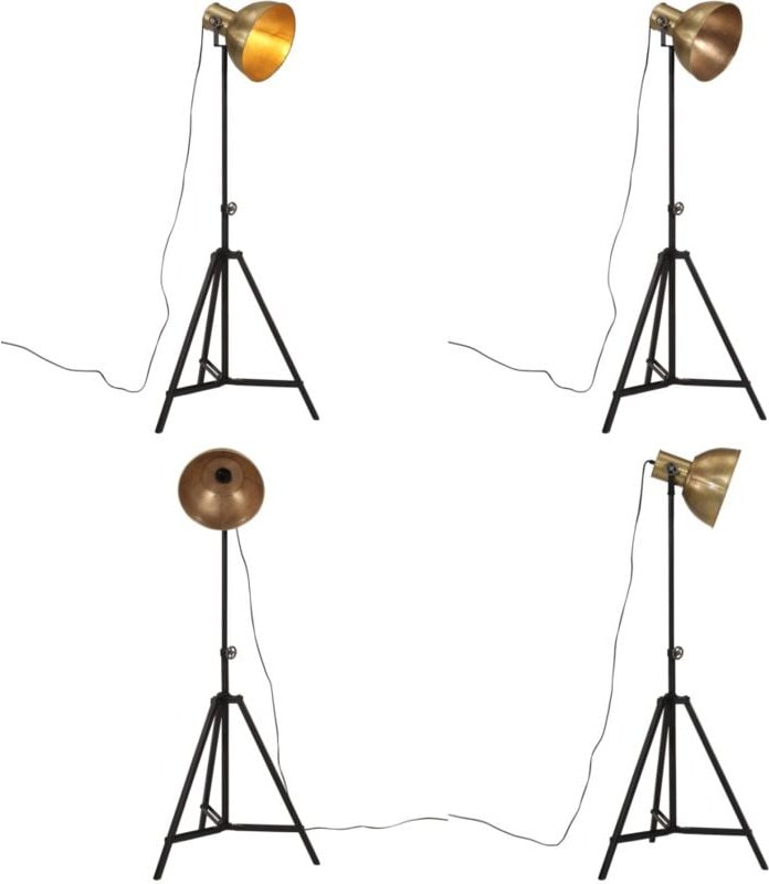 Stehleuchte 25 w Vintage-Messing 61x61x90/150 cm E27 - Industrielampen - Stehlampe - Metallleuchte - Wohnzimmerstil - Bü...