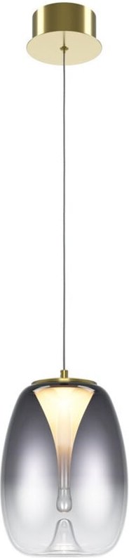 Maytoni Splash Moderne Kuppel-Hängeleuchte, goldfarben, 3000 K, 280 lm, rauchiger Schirm