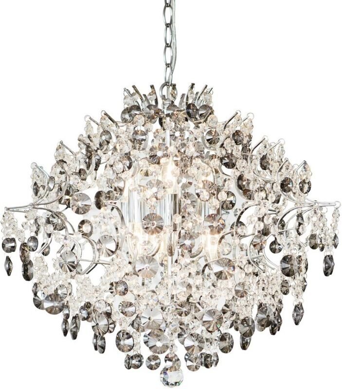 Markslojd HIDDEN GEM - 6 Licht Kristall Deckenpendelleuchte Chrom, E14