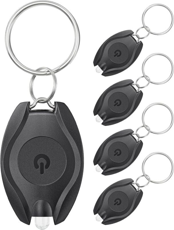 5er-Pack LED-Schlüsselanhänger-Taschenlampe, Mini-LED-Schlüsselanhängerlampe, 14 Lumen, tragbare, ultrahelle, batteriebe...