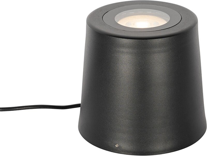 Moderner Gartenstrahler schwarz rund IP65 AR111 - Lennard