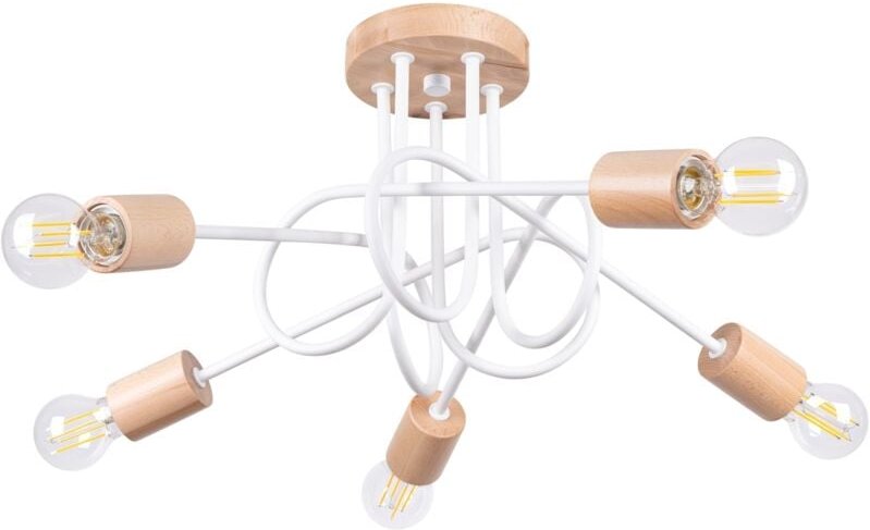 RADIANT 5 Deckenleuchte E27 Weißholz LUMILO 14.579.75