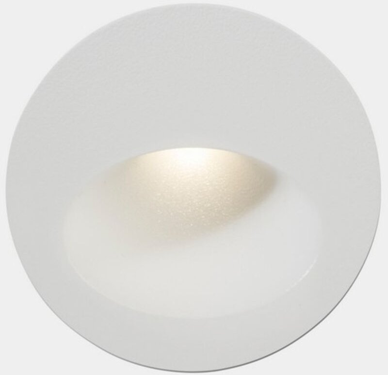 LEDS C4 Bat Round Oval Outdoor LED Wandeinbauleuchte Rund Weiß IP65 2.2W 2700K