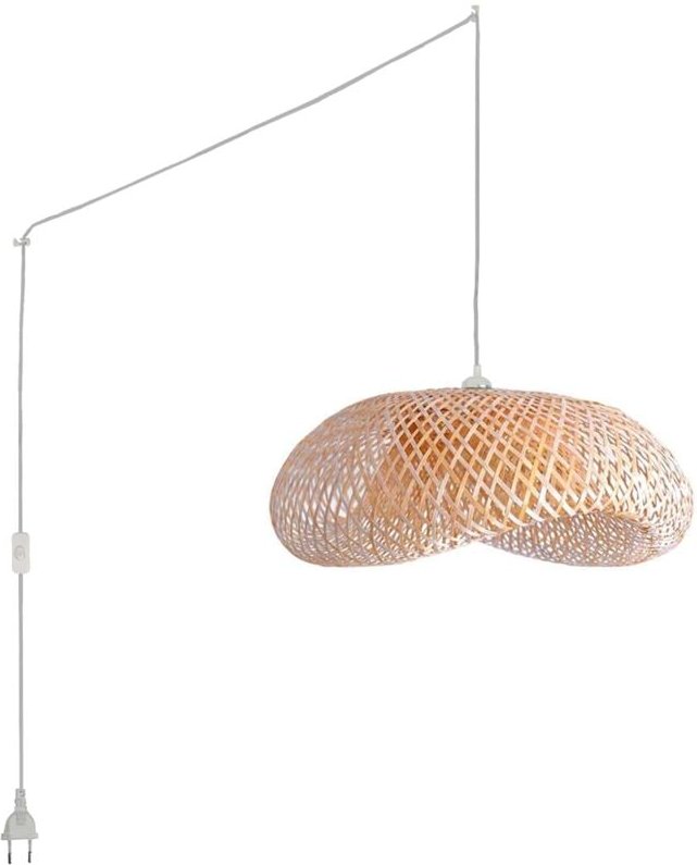 Barcelona Led - Pendelleuchte aus Weide "Vimet Lite" mit Schalter und Stecker