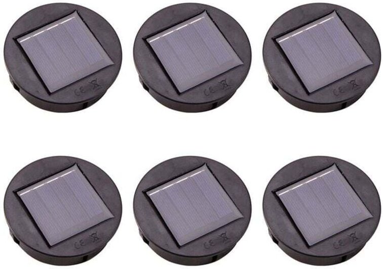 6-teiliges Smart Garden Solar-LED-Ersatz-Rundlichtkasten-Set, Solarbatteriekasten, Solarzellen, Li-Ion-Ladegerät