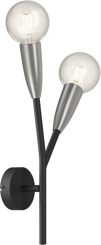 Thumbnail - Carlea Wandlampe, 2-fl. schwarz-nickel - Schwarz, nickel - Lucande
