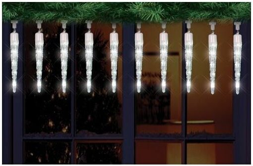 TrendLine Lichterkette Eiszapfen 50 LED Innen Außen Weihnachtsbeleuchtung