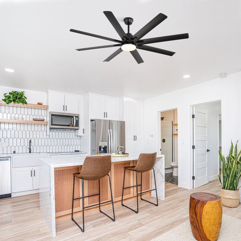 66-Zoll-Smart-Deckenventilator, 18 w dimmbares LED-Licht, 8-Blatt-Modell, umkehrbarer EC-Motor, App-gesteuerte Timerfunk...