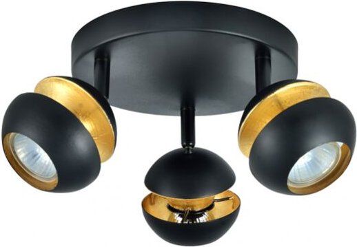 AKUNADECOR Decke De 3 Strahler für Badezimmer Modell Beethoven Schwarz/gold