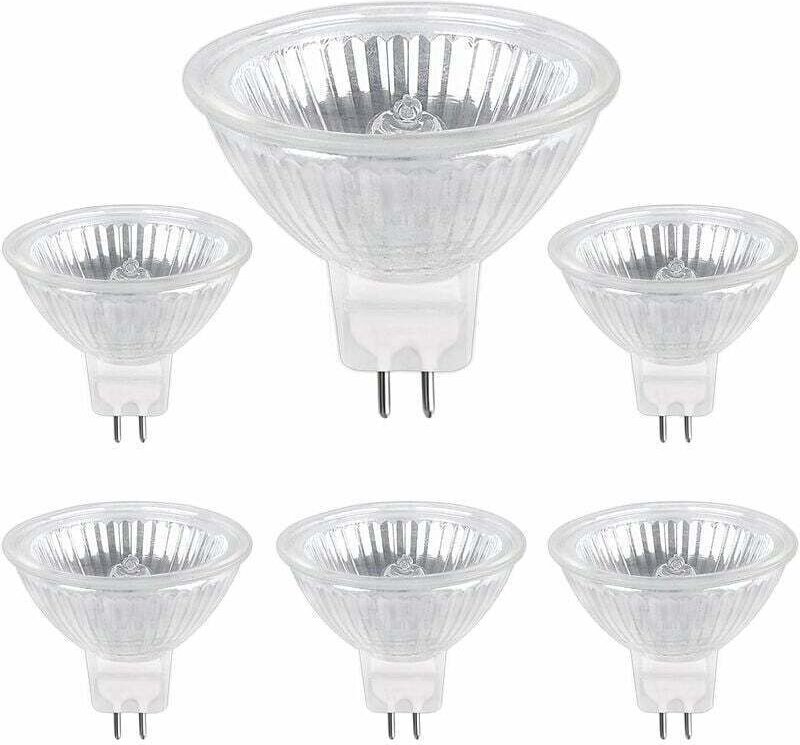 GU5.3 Halogenlampe 50 W 12 V, 800 lm warmweiß 2700 K, dimmbar, MR16 Halogen-Spotlampe, 6er-Pack