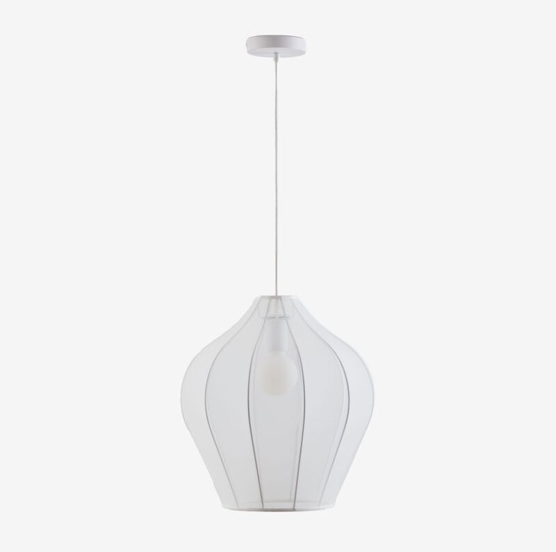 Sklum - Deckenleuchte Belisa aus Metall und Stoff Weiss Ø40 cm