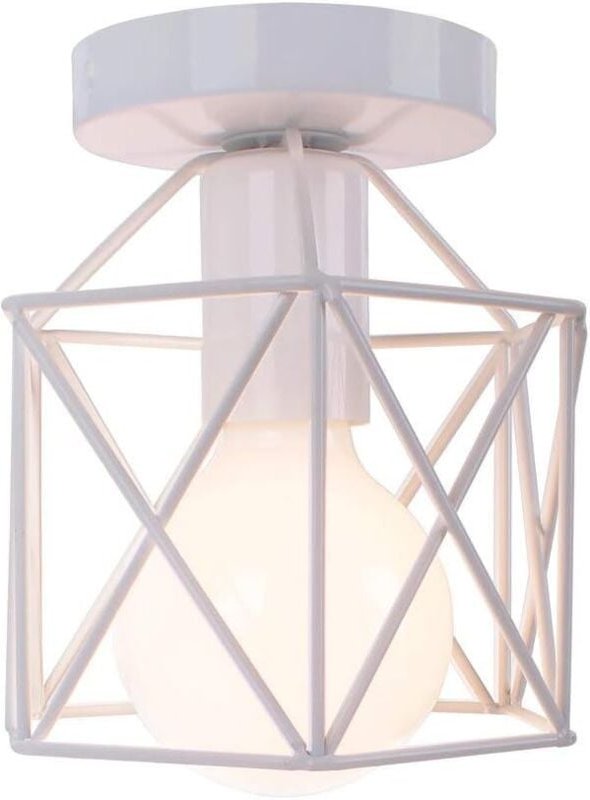 Retro Industrie Metall Quadratische Eisen Deckenleuchte, Würfel Käfig Pendelleuchte E27 für Wohnzimmer Schlafzimmer Café...