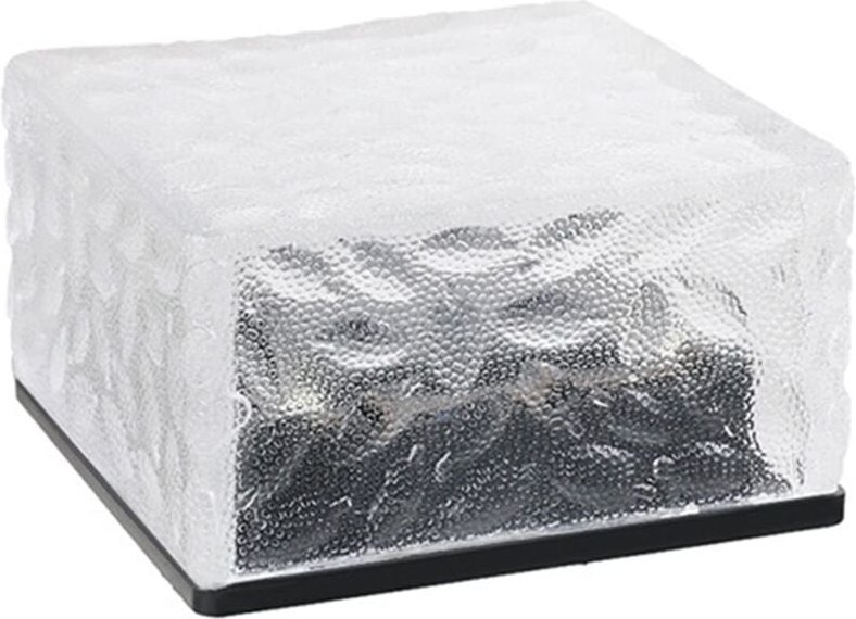 Wasserdichte Außengartenleuchte mit Solarenergie, Eisziegelform und Batterie (Warmweiß)