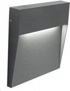 Quadratische Wandleuchte aus Aluminiumguss mit satiniertem Diffusor - 3W - 391 Lumen - Natürliches Graphitlicht