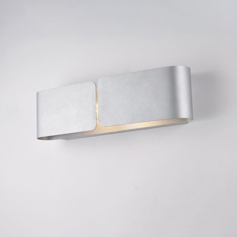 Hug - Wandleuchte mit lasergeschnittenem Diffusor aus weiß lackiertem Eisen mit antikem Silberdekor, 2 Lichter .45 - P.1...