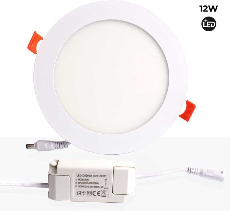 Runder led Einbaustrahler 12W Einbaupanel, flach & rund