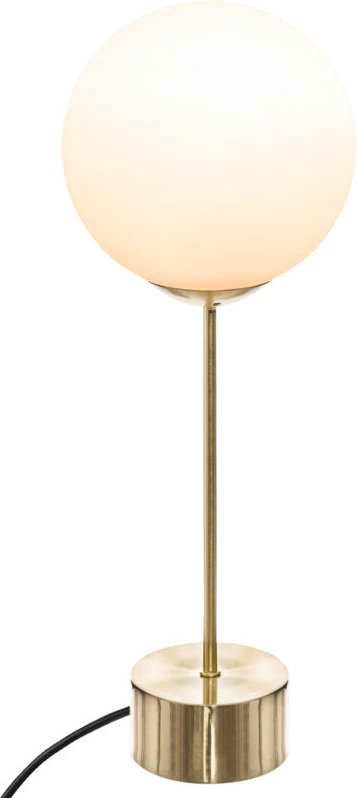 Tischleuchte, Kugel, Weiß, auf goldfarbenem Fuß, Höhe 43 cm, goldfarben - Atmosphera