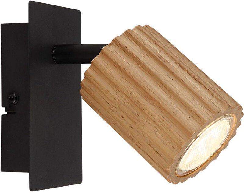 Wandspot Wandlampe Flurlampe schwenkbar Holz Leselampe schwarz braun l 13,5 cm