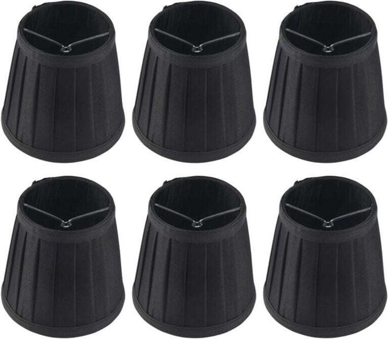 Klemmbare Lampenschirme für Kerzenleuchter, Deckenleuchten, Pendelleuchten, Tischlampen und Stehlampen, 6 Stück, schwarz