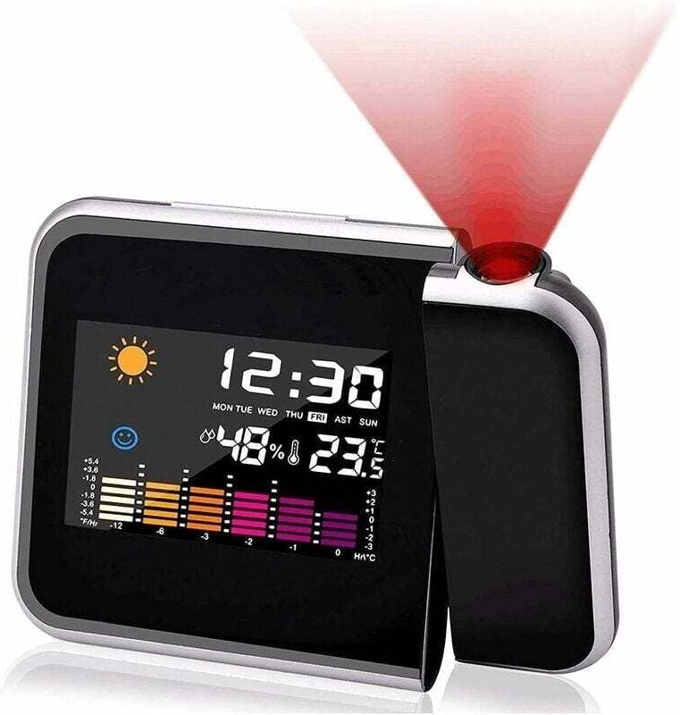 Réveil zu/bei Projection, Calendrier zu/bei Écran Couleur, Station Météo Personnelle für Chambre zu/bei Coucher, Strahle...